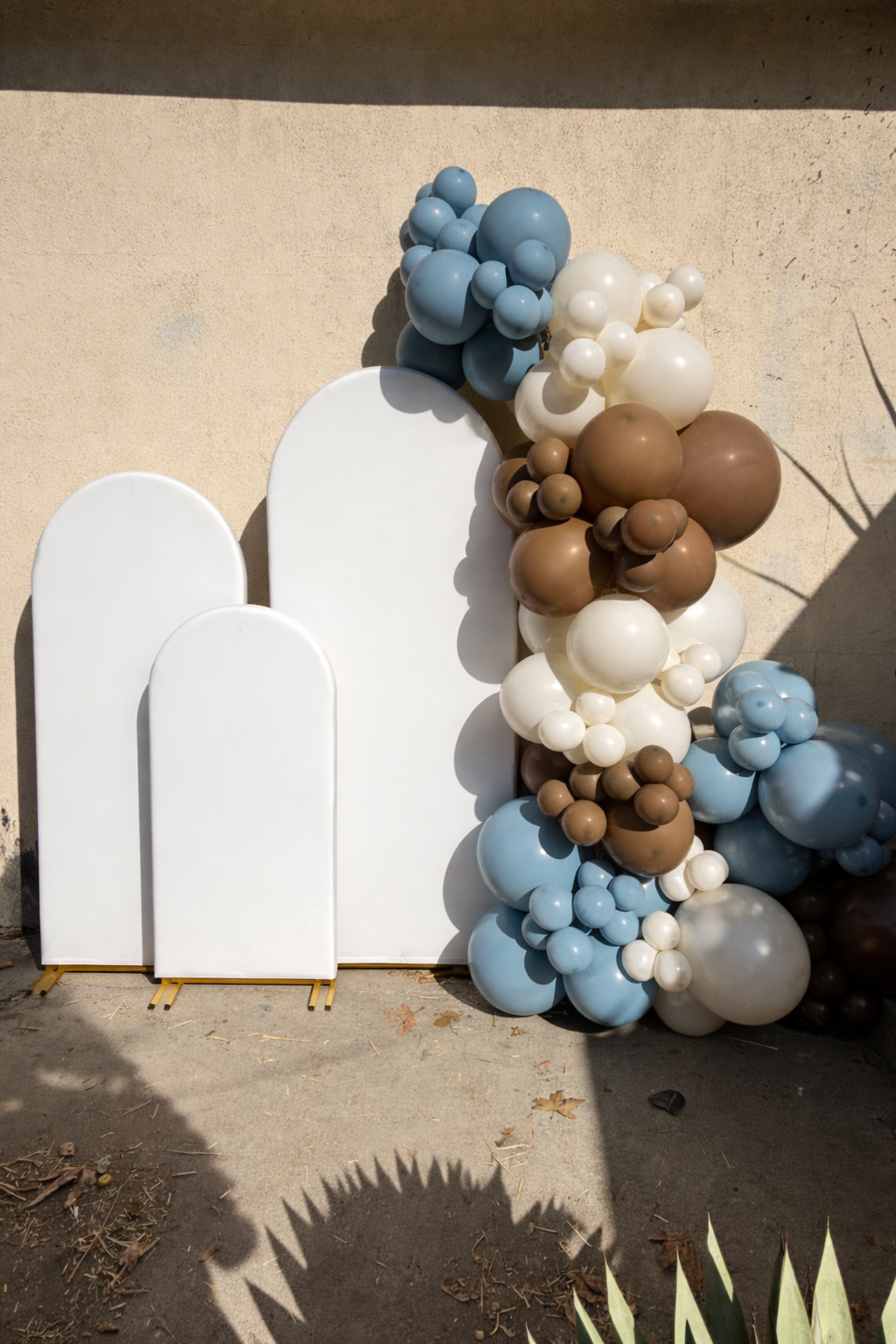Modern Blue & Neutral Balloon Arch
