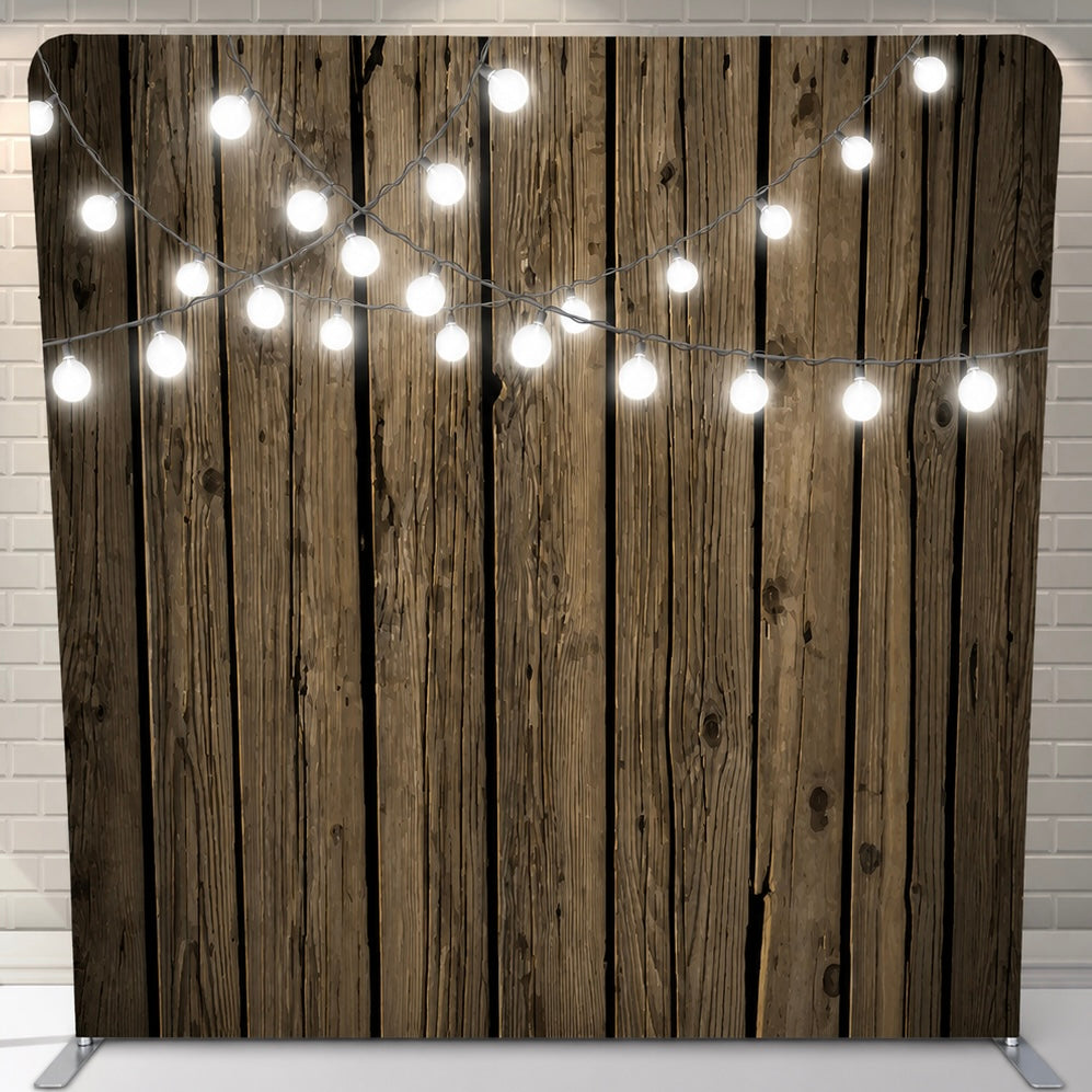 Wood & Lights Printed Backdrop