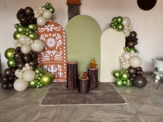 Talavera Brown/Green/Beige Garland Balloon Decor