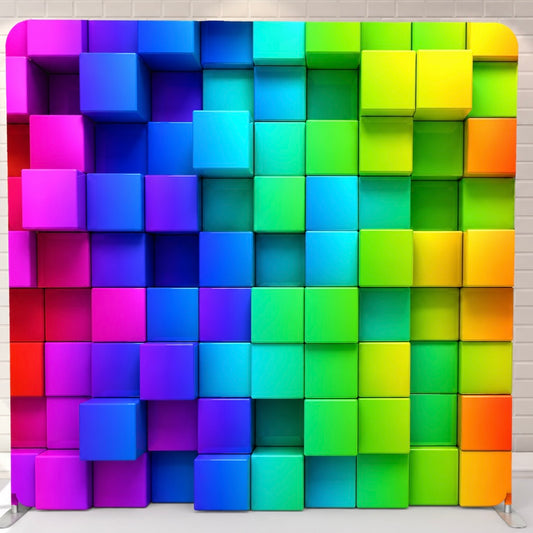 3D Cubes Printed Backdrop